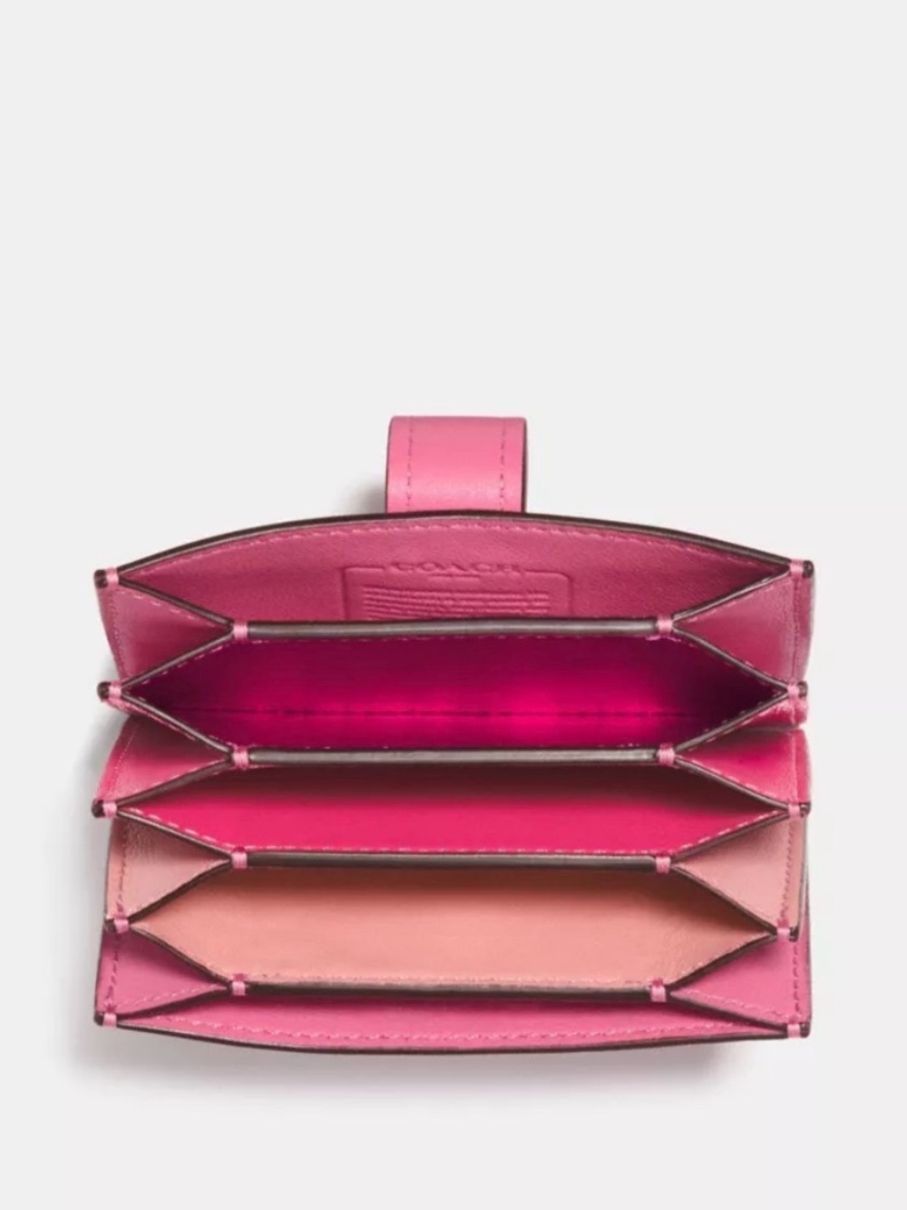 Coach Pink Accordion Card Wallet